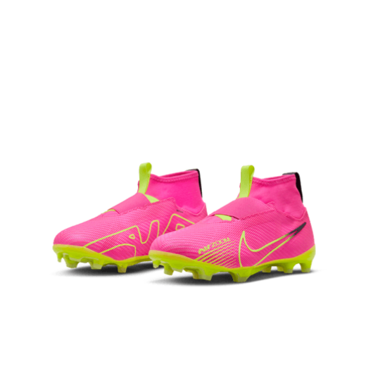 Nike Junior Zoom Mercurial Superfly 9 Pro FG - Pink Blast/Volt Youth Firm Ground Youth 3.5 Pink Blast/Volt/Gridiron - Third Coast Soccer