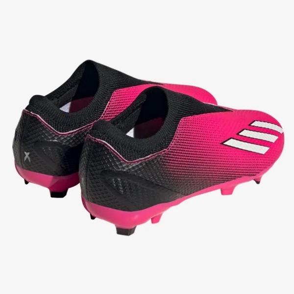 adidas Junior X Speedportal.3 Laceless FG - Shock Pink/White/Black Youth Firm Ground   - Third Coast Soccer