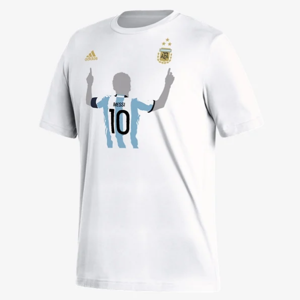 adidas 2022 Winners Lionel Messi Celebration T-Shirt International Replica Closeout White Mens Small - Third Coast Soccer