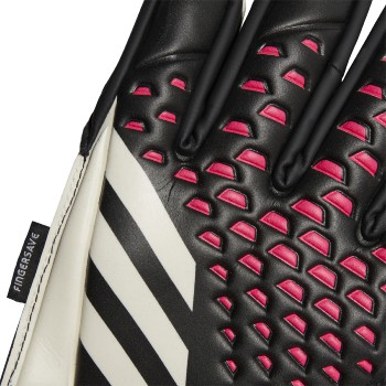 adidas Junior Predator Match Fingersave Gkoalkeeper Glove - Black/White/Shock Pink Gloves   - Third Coast Soccer