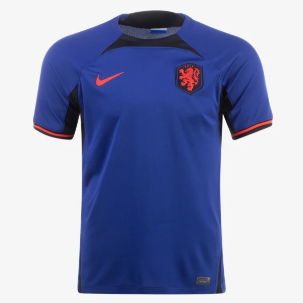 Nike Netherlands Away Jersey 2022 International Replica Closeout Deep Royal/Black/Habanero Red Mens Small - Third Coast Soccer