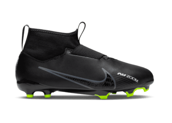 Nike Junior Zoom Mercurial Superfly 9 Academy FG - Black/Grey/Volt Youth Footwear Closeout   - Third Coast Soccer