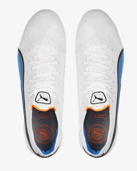 Puma King Ultimate FG/AG - White/Black/Blue Glimmer Men's Footwear Closeout   - Third Coast Soccer