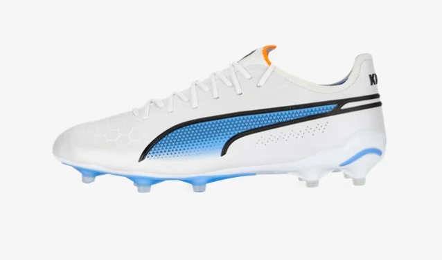 Puma King Ultimate FG/AG - White/Black/Blue Glimmer Men's Footwear Closeout   - Third Coast Soccer