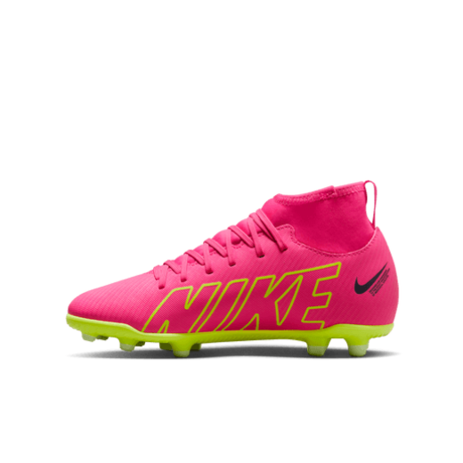 Nike Junior Mercurial Superfly 9 Club - Pink Blast/Volt/Gridiron Youth Footwear   - Third Coast Soccer