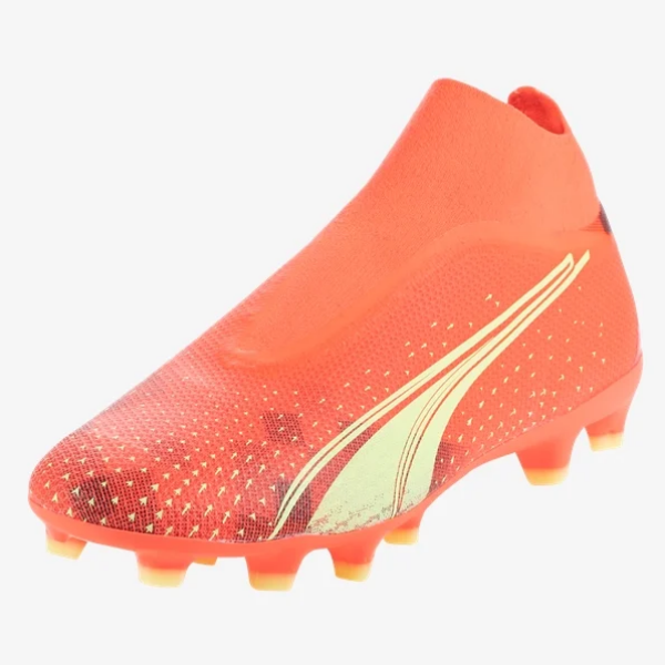 Puma Ultra Match Laceless FG - Fiery Coral/Fizzy Light/Puma Black Men's Footwear Closeout   - Third Coast Soccer