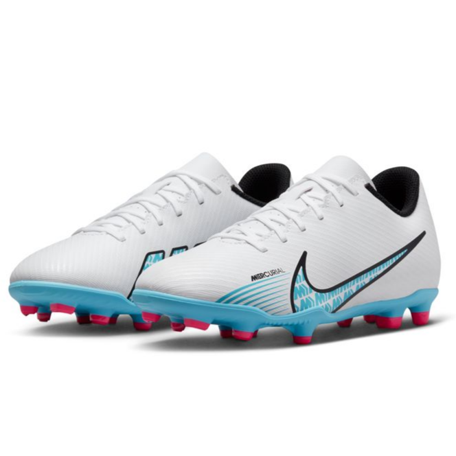 Nike Junior Mercurial Vapor 15 Club FG - White/Baltic Blue/Pink Blast Youth Footwear Closeout White/Baltic Blue/Pink Blast Youth 1 - Third Coast Soccer