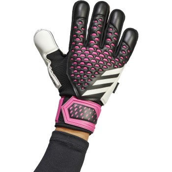 adidas Predator Match Fingersave GK Glove - Black/White/Shock Pink Gloves Black/White/Team Shock Pink 8 - Third Coast Soccer