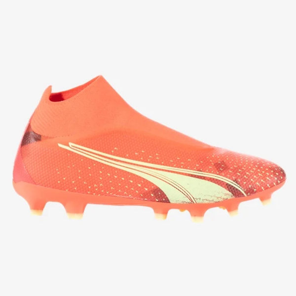 Puma Ultra Match Laceless FG - Fiery Coral/Fizzy Light/Puma Black Men's Footwear Closeout   - Third Coast Soccer