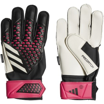 adidas Junior Predator Match Fingersave Gkoalkeeper Glove - Black/White/Shock Pink Gloves Black/White/Team Shock Pink 5 - Third Coast Soccer