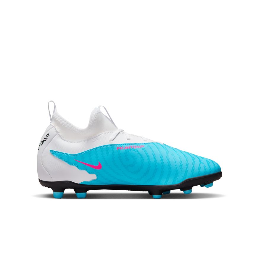 Nike Junior Phantom GX Club Dynamic Fit FG - Baltic Blue/Pink Blast/White Youth Footwear Closeout   - Third Coast Soccer