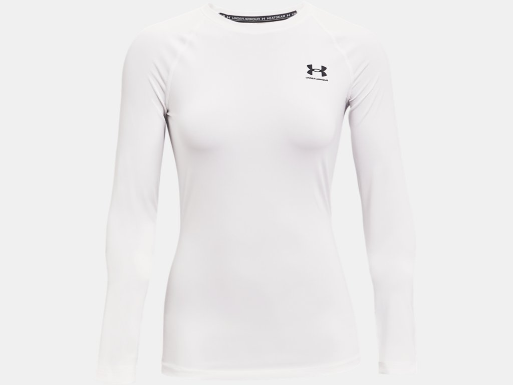 UA Womens Heatgear Compression Long Sleeve - White Training Wear - Third Coast Soccer