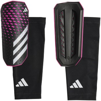 adidas Predator League Shinguard - Black/White/Shock Pink Adult Shinguards Black/White/Team Shock Pink Small - Third Coast Soccer