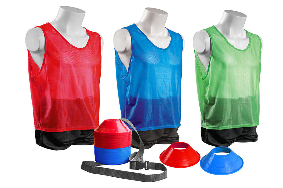 KWIKGOAL Mini Cone & Vest Pack - Red/Blue/Green Coaching Accessories Adult  - Third Coast Soccer