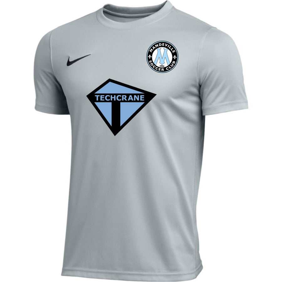 Nike MSC Youth  Park VII Practice Jersey - Wolf Grey Mandeville Soccer Club 22-24 Wolf Grey/Black Youth Extra Small - Third Coast Soccer