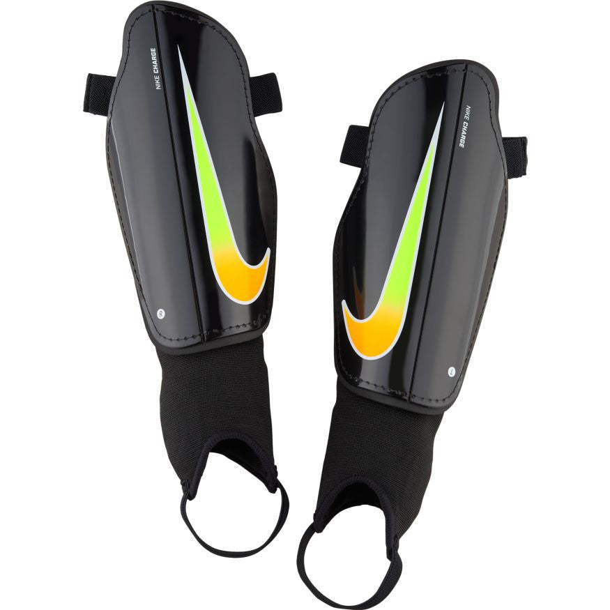 Nike Charge Shinguard Adult Shinguards Black/Laser Orange Small - Third Coast Soccer