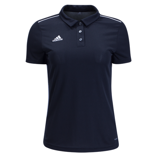 adidas Women's Core 18 Polo - Black Polos Black Womens XSmall - Third Coast Soccer