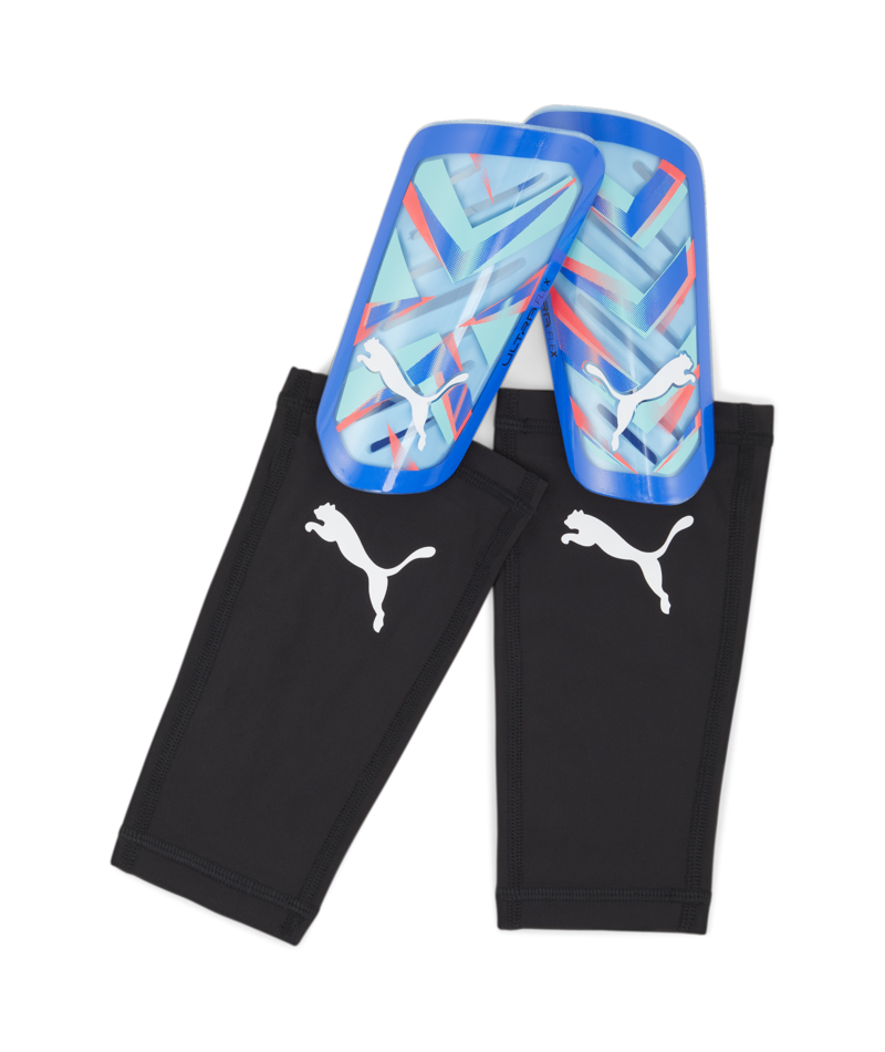 Puma Ultra Flex Sleeve Soccer Shinguard - Bluemazing/Electric Peppermint Adult Shinguards   - Third Coast Soccer