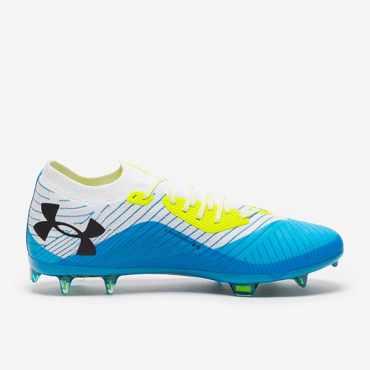 Under Armour Shadow Elite 2 FG - White/Capri/Black Mens Footwear   - Third Coast Soccer