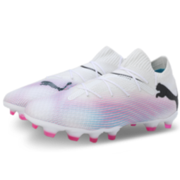 PUMA Future 7 Pro FG/AG - White/Black/Poison Pink Mens Footwear   - Third Coast Soccer