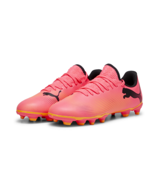 PUMA Junior Future 7 Play FG/AG - Sunset Glow/Black/Sun Stream Youth Footwear   - Third Coast Soccer