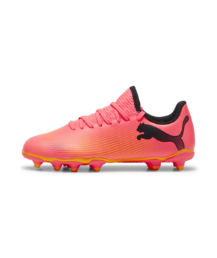 PUMA Junior Future 7 Play FG/AG - Sunset Glow/Black/Sun Stream Youth Footwear   - Third Coast Soccer