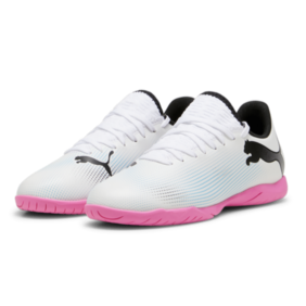 PUMA Future 7 Play IT Jr - White/Black/Poison Pink Youth Footwear   - Third Coast Soccer