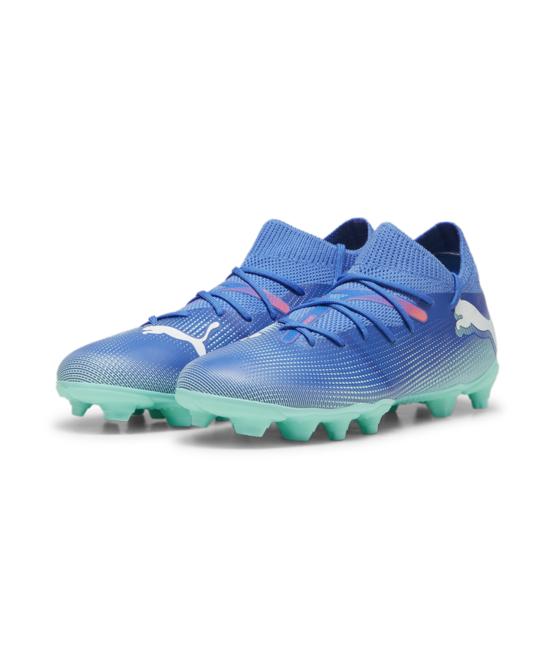 Puma Future 7 Match FG/AG JR - Bluemazing/White/Electric Peppermint Youth Footwear   - Third Coast Soccer