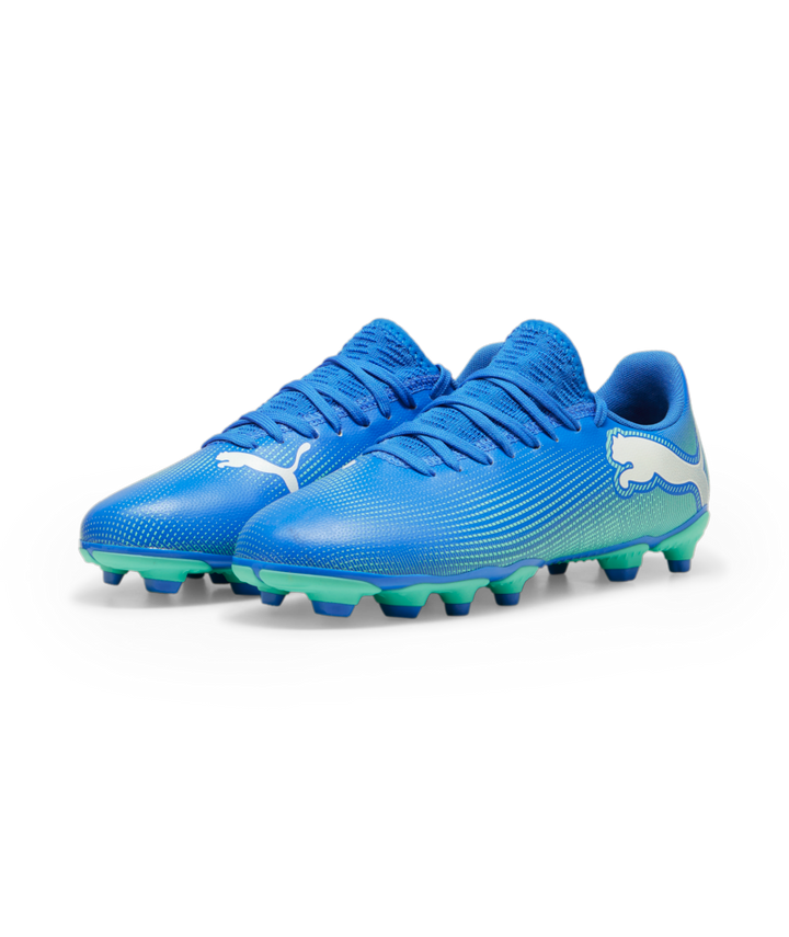 Puma Future 7 Play FG/AG JR - Bluemazing/White/Electric Peppermint Youth Footwear   - Third Coast Soccer