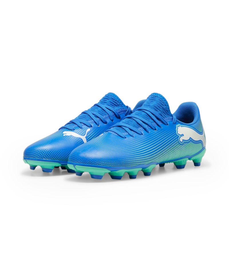 Puma Future 7 Play FG/AG JR - Bluemazing/White/Electric Peppermint Youth Footwear   - Third Coast Soccer