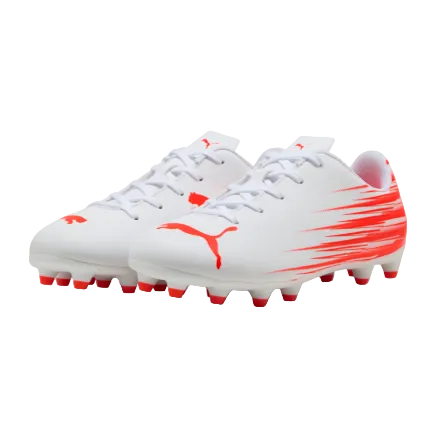 Puma Youth Attacanto II FG/MG - White/Red Youth Footwear - Third Coast Soccer