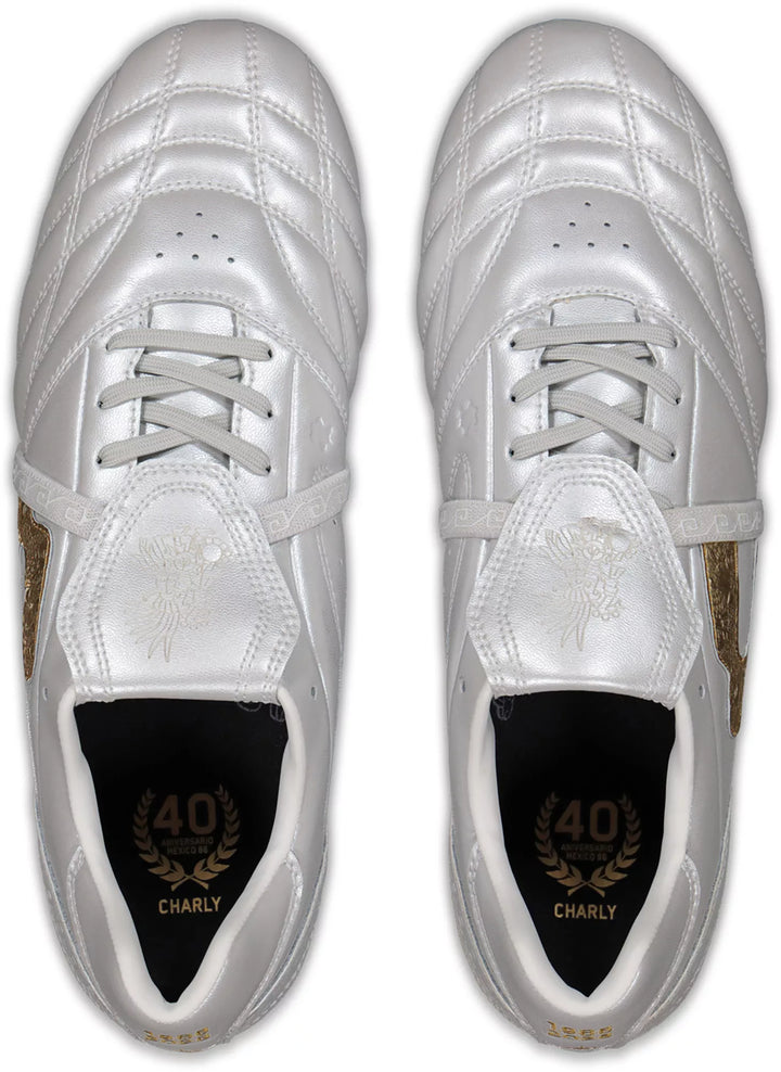 CHARLY Legendario 26 PFX FG - White/Gold Mens Footwear - Third Coast Soccer