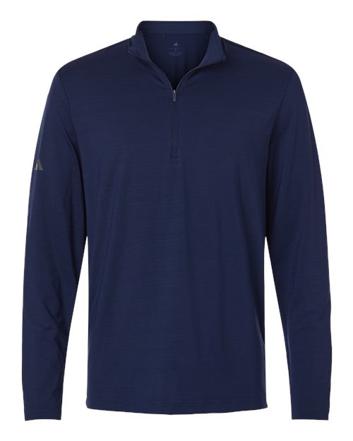 adidas Textured Stripe Quarter-Zip Pullover Jacket Dark Blue Mens Small - Third Coast Soccer