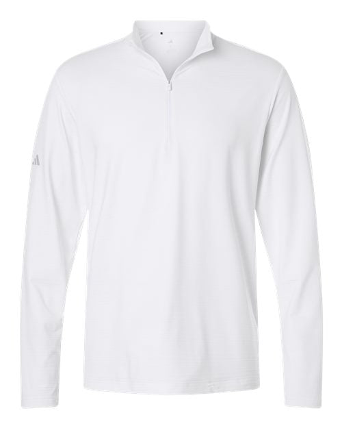 adidas Textured Stripe Quarter-Zip Pullover Jacket White Mens Small - Third Coast Soccer