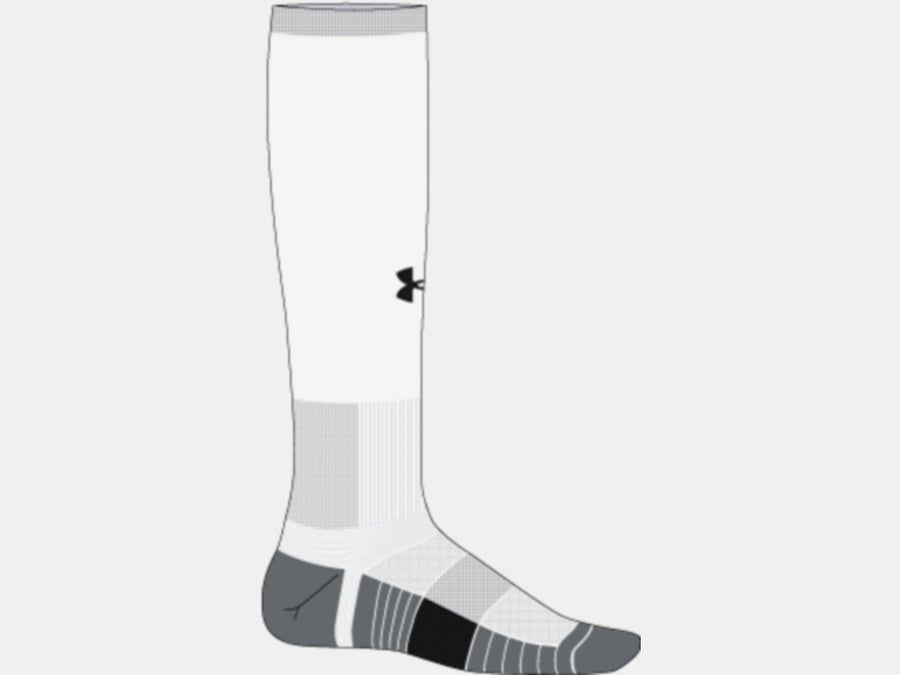 UA Dunham OTC Sock Dunham White Medium - Third Coast Soccer