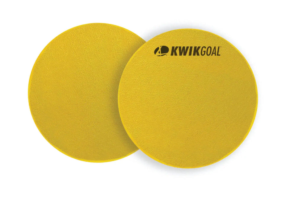KwikGoal Flat Round Markers (Pack of 10) Coaching Accessories Yellow - Third Coast Soccer