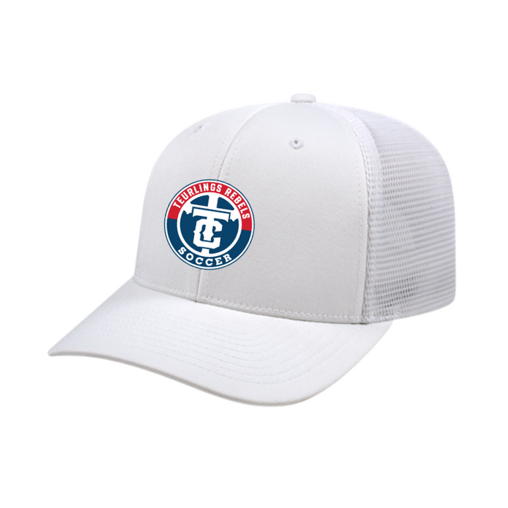 Teurlings Catholic Flexfit Premium Trucker Hat Teurlings White/White - Third Coast Soccer