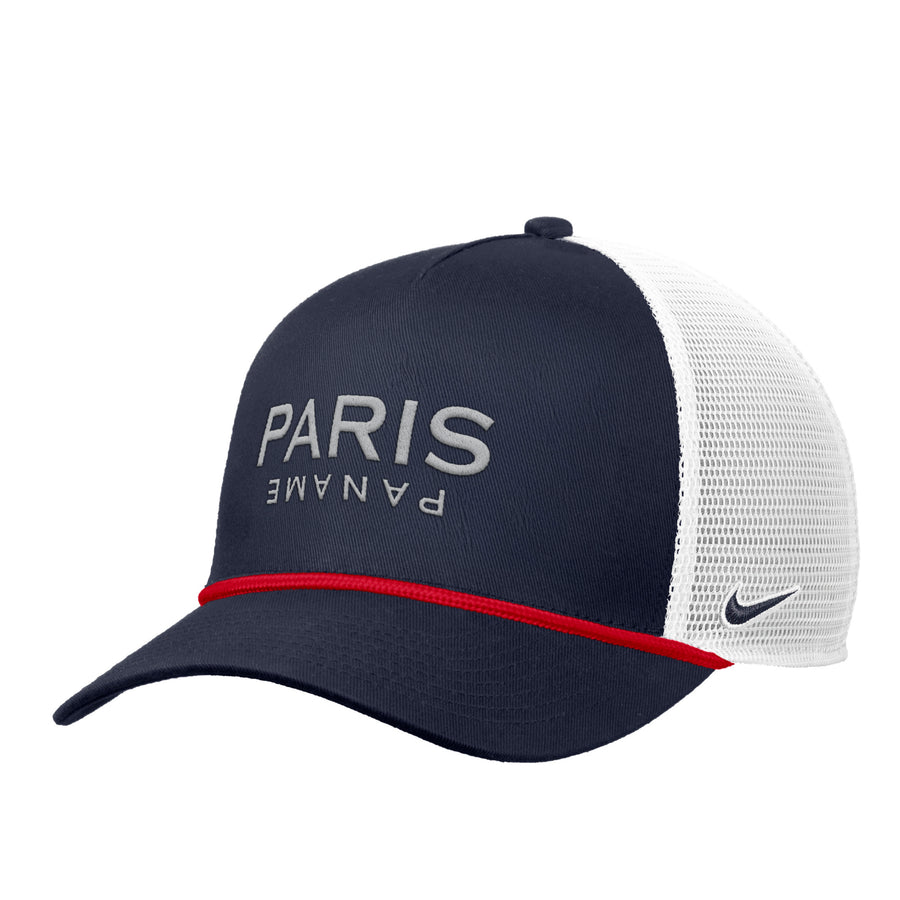 Nike Paris St. Germain Rise Rope Trucker 2026 Hats Navy/White One Size Fits Most - Third Coast Soccer