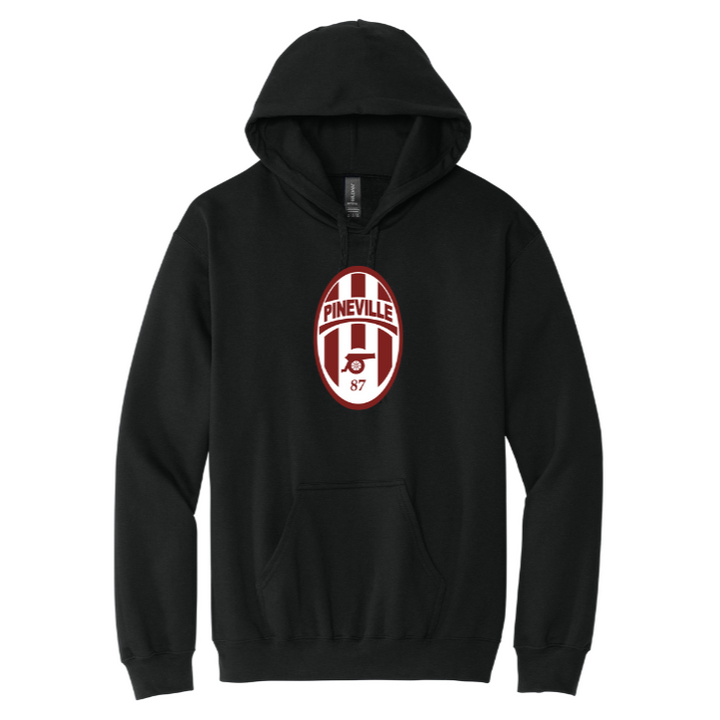 Pineville High School Hooded Sweatshirt Pineville 24 Black Youth Small - Third Coast Soccer