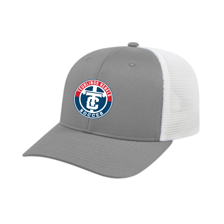 Teurlings Catholic Flexfit Premium Trucker Hat Teurlings Silver/White - Third Coast Soccer
