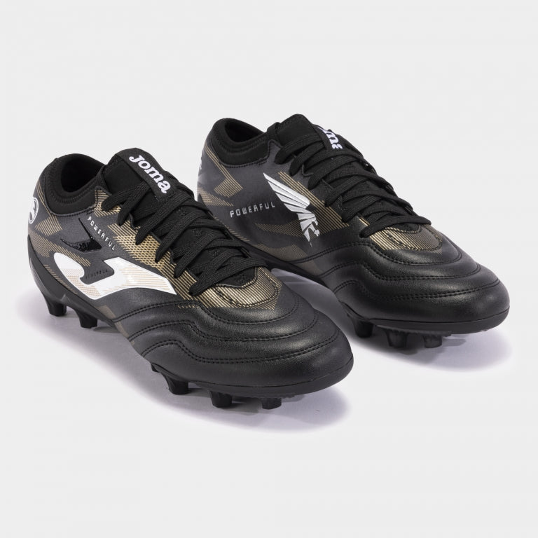 Joma Powerful FG - Black/Gold Mens Footwear   - Third Coast Soccer