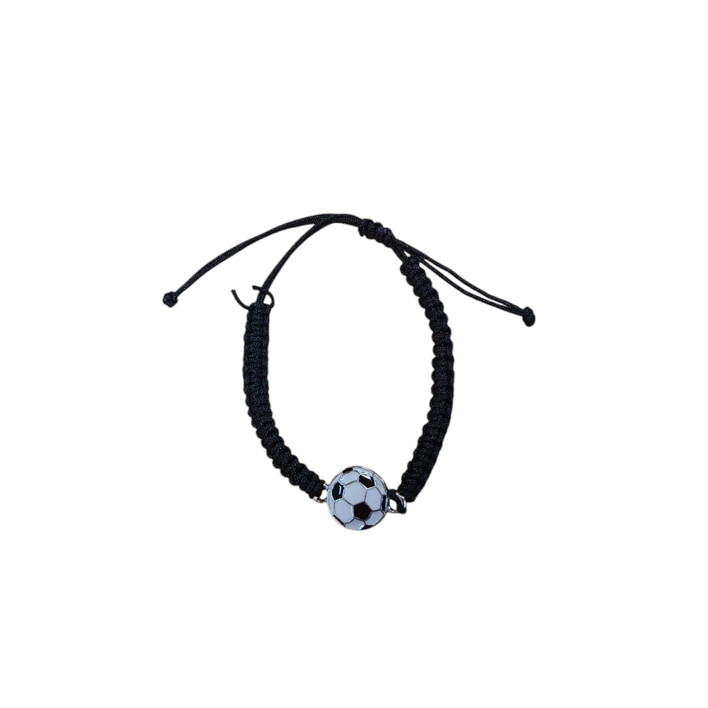 RPS Designs Flat, Adjustable Soccer Ball Bracelet Jewelry Black - Third Coast Soccer