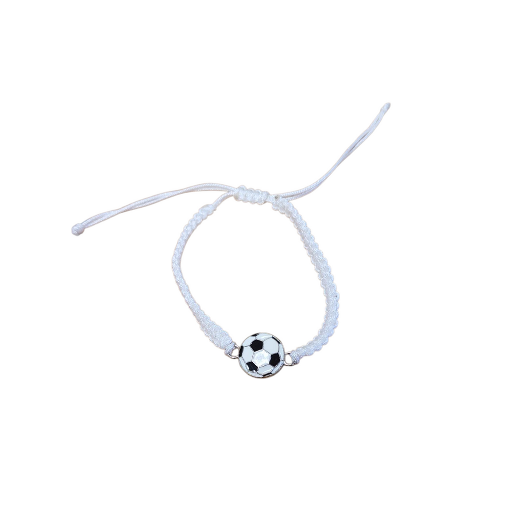 RPS Designs Flat, Adjustable Soccer Ball Bracelet Jewelry White - Third Coast Soccer