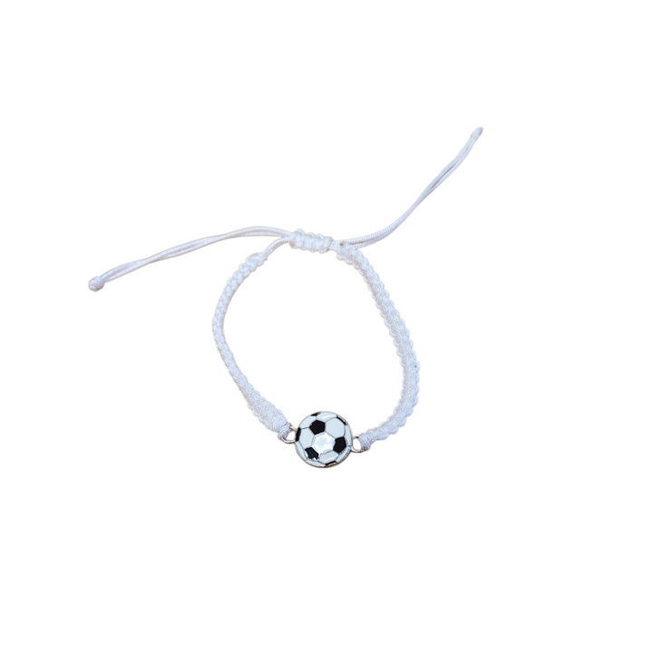 RPS Designs Flat, Adjustable Soccer Ball Bracelet Jewelry White - Third Coast Soccer