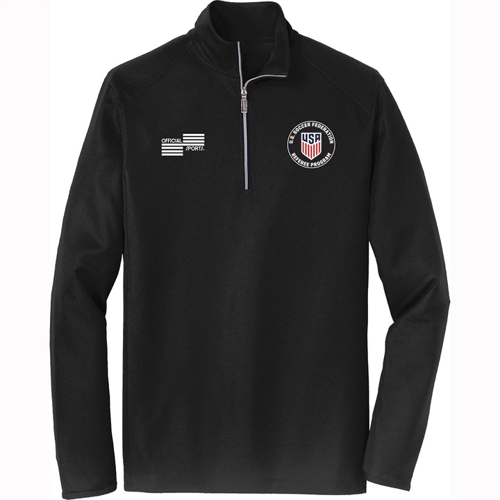 Official Sports USSF Quarter Zip Long Sleeve Referee Black Mens Small - Third Coast Soccer