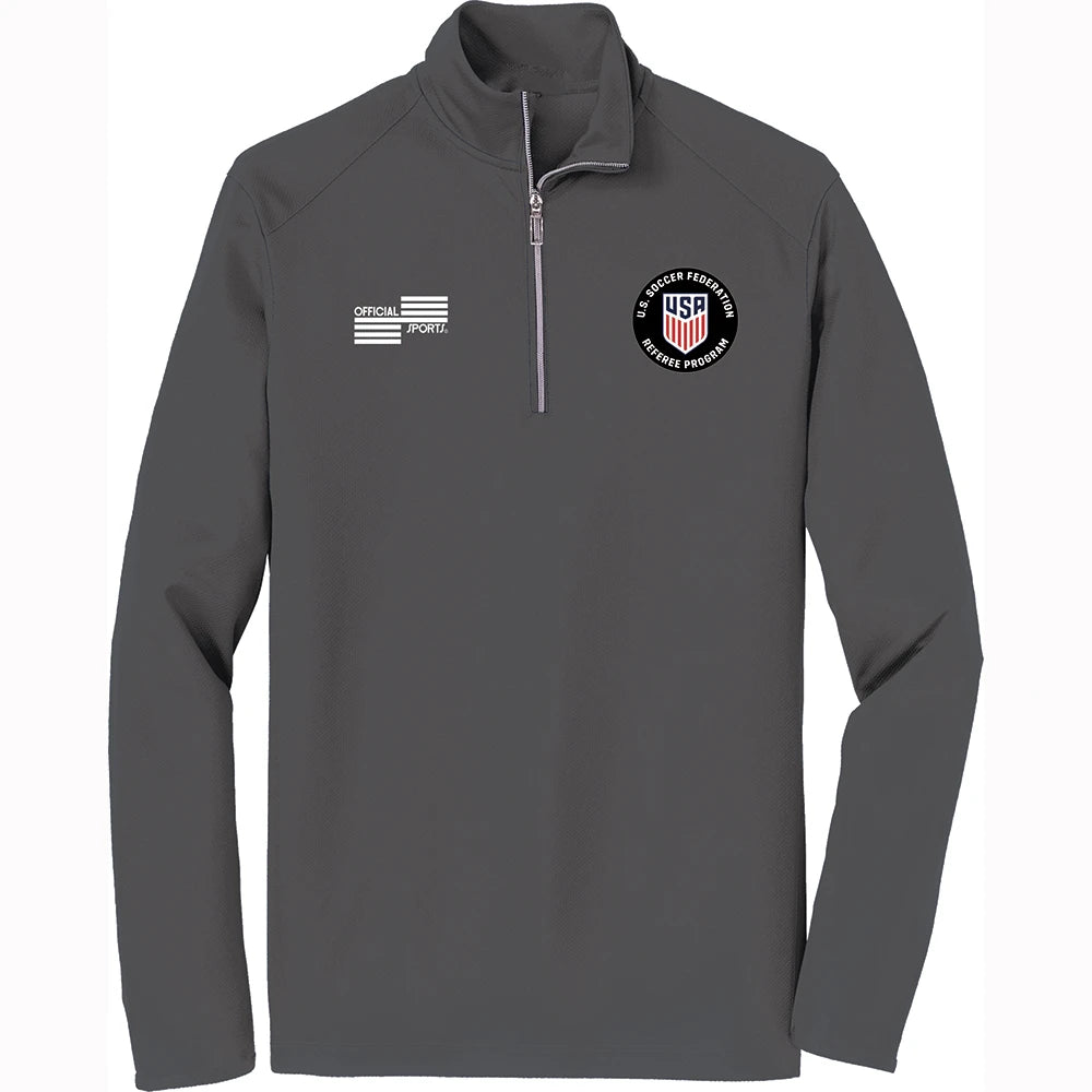 Official Sports USSF Quarter Zip Long Sleeve Referee Gray Mens Small - Third Coast Soccer