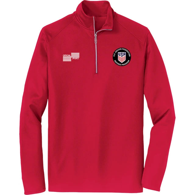 Official Sports USSF Quarter Zip Long Sleeve Referee Red Mens Small - Third Coast Soccer