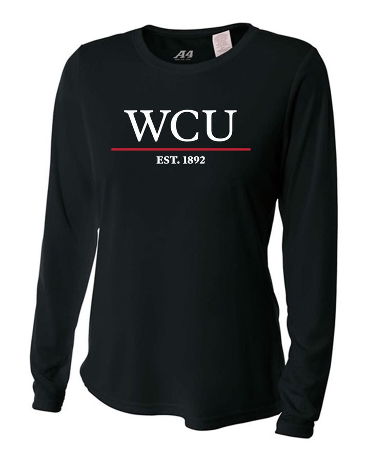 WCU College Of Health Sciences Women's Long-Sleeve Performance Shirt WCU Health Sciences Black Womens Small - Third Coast Soccer