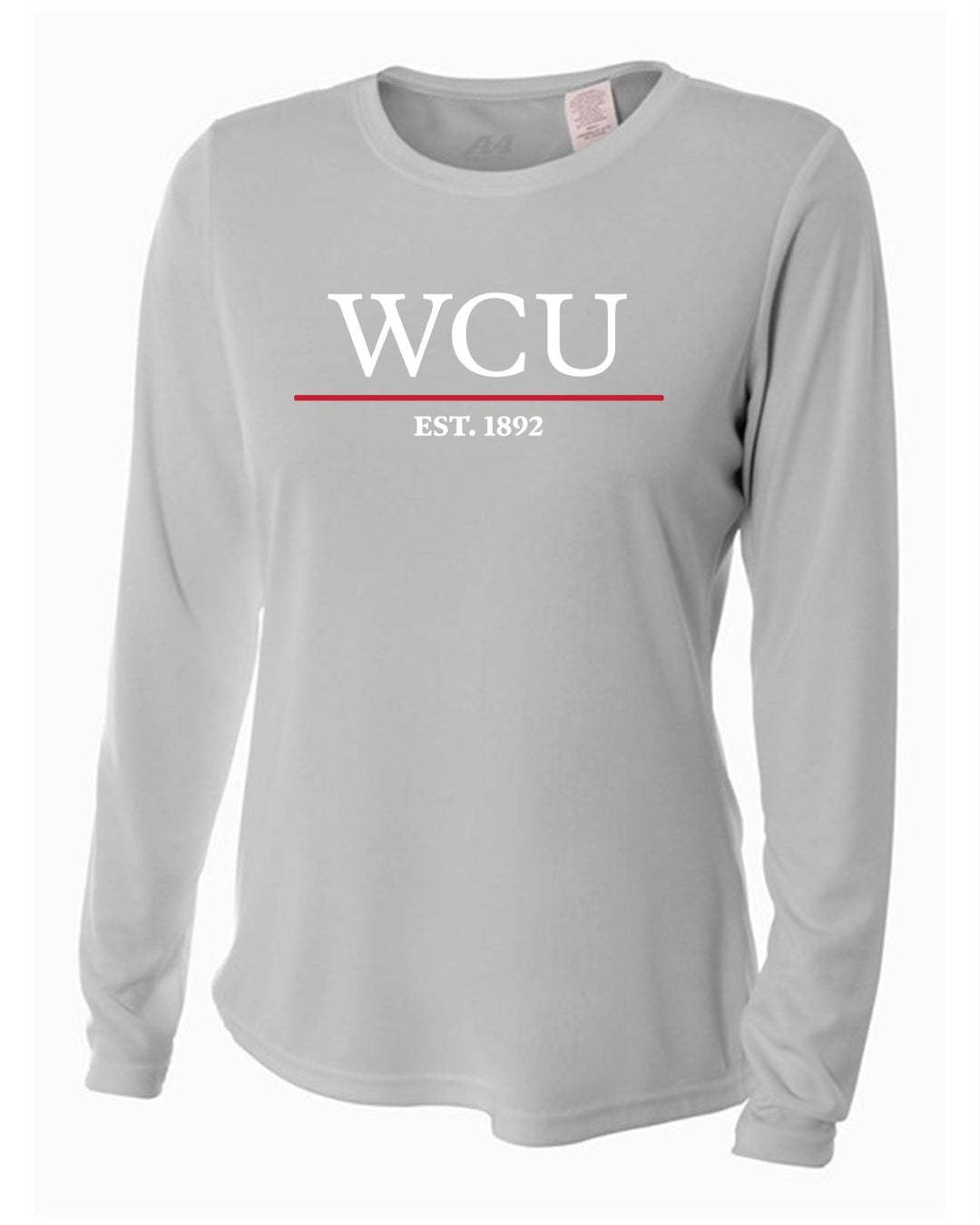 WCU College Of Health Sciences Women's Long-Sleeve Performance Shirt WCU Health Sciences Silver Grey Womens Small - Third Coast Soccer