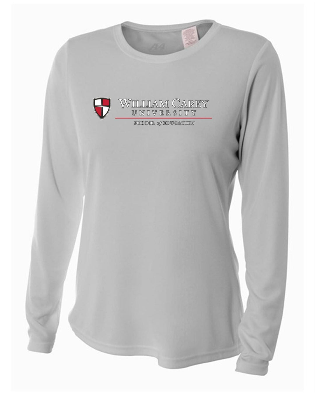 WCU School of Education Women's Long-Sleeve Performance Shirt WCU Education Silver Grey Womens Small - Third Coast Soccer